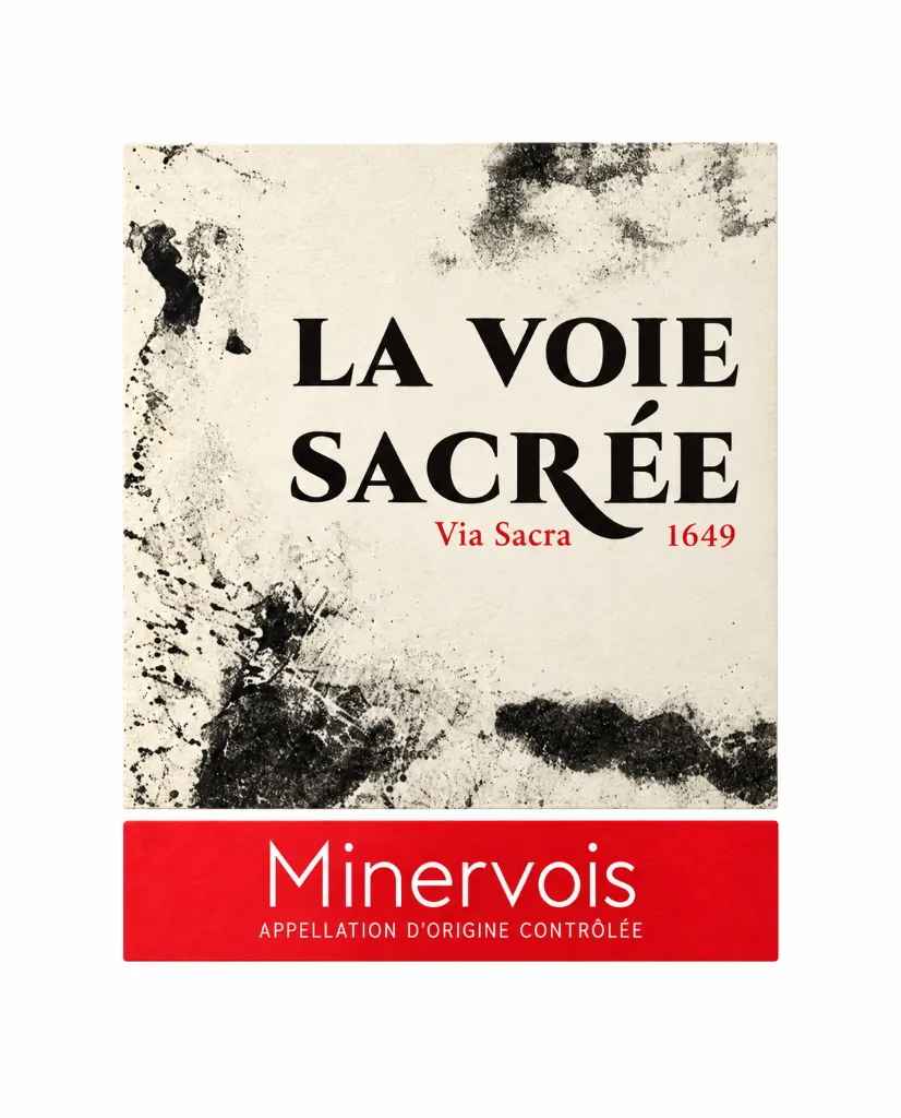 Zoom étiquette rouge minervois.webp
